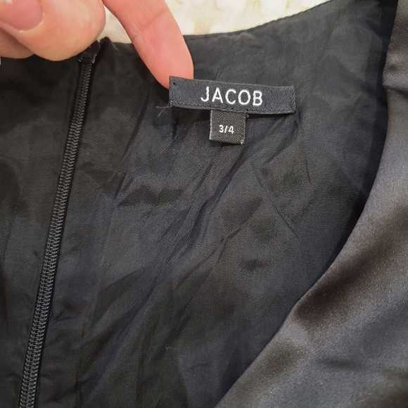 Jacob black satin sleeveless dress size 3/4 - Picture 5 of 5